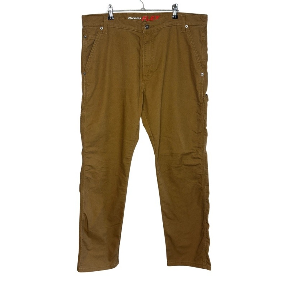 Dickies FLEX Regular Fit Double Knee Pants Stonewashed Brown 38x32 Utility Cargo